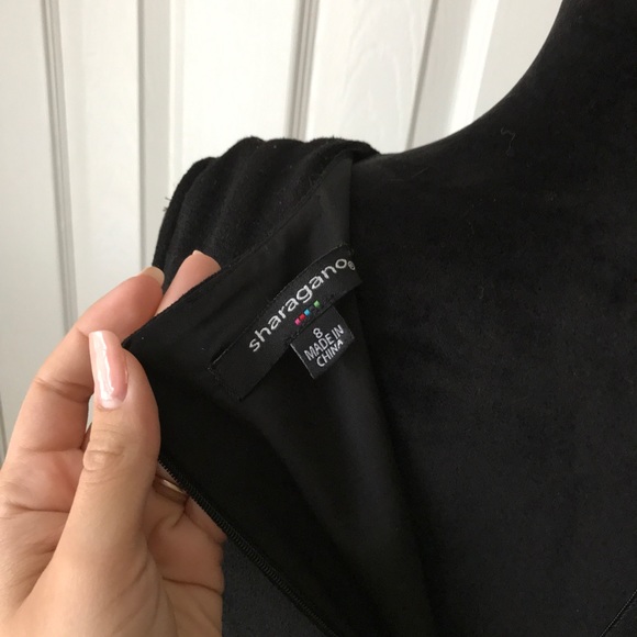 SHARAGANO Black Cold Shoulder Dress Size 8 - Picture 6 of 6